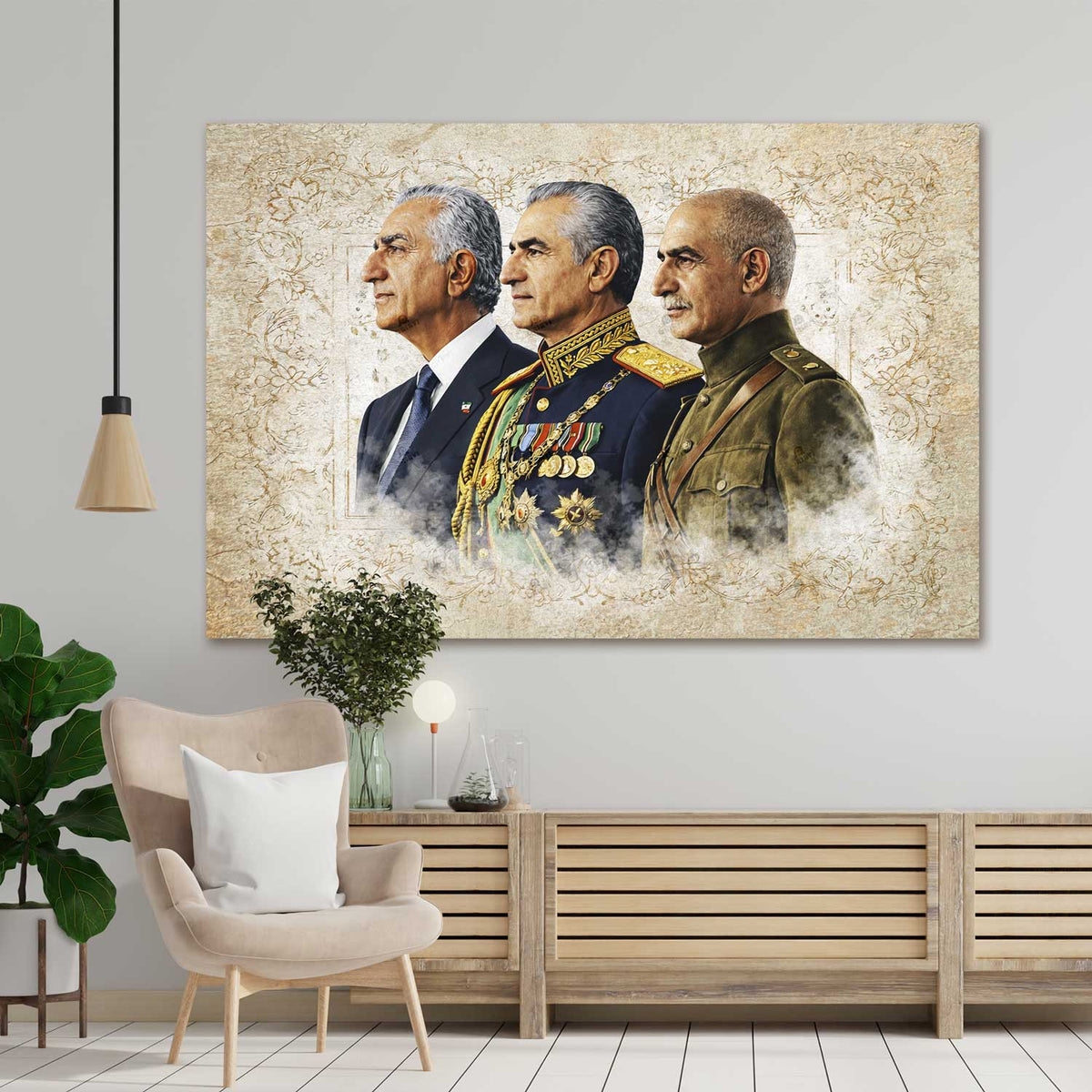 Pahlavi Royal Family — Three Generations Persian Heritage Canvas