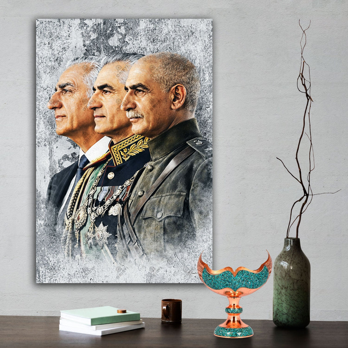 Pahlavi Royal Family — Three Generations Portrait Canvas