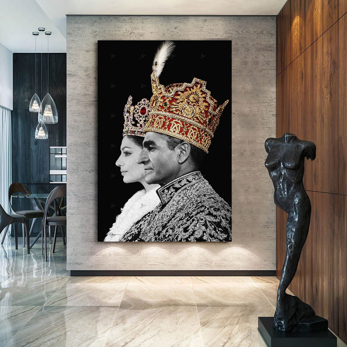 Pahlavi Royal Family — Persian Royal Heritage Portrait Canvas