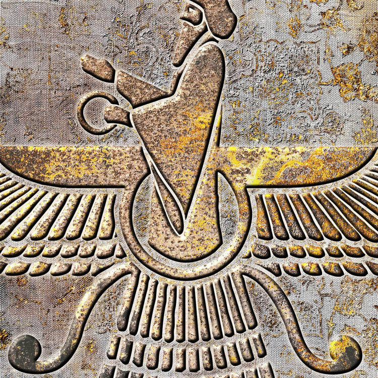 Custom Size of Modern Faravahar Wall Art | Persian Art Wall Decor - ORIAVI