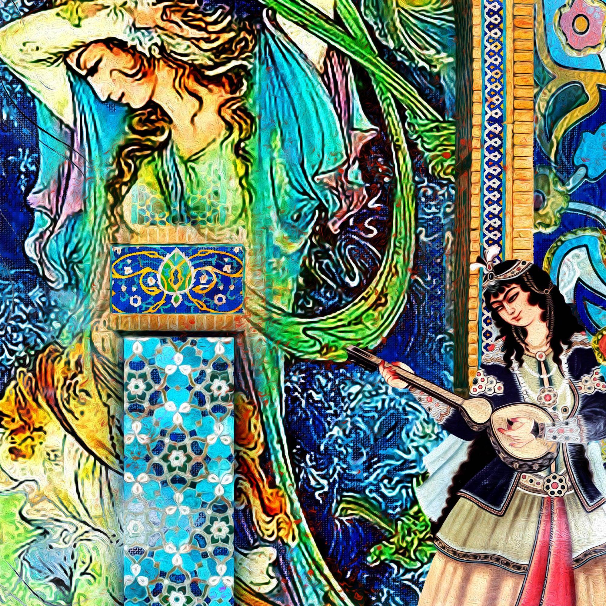 Persian miniatures on tiles (2 Piece) | Persian Wall Art | Persian Home Wall Decor - ORIAVI