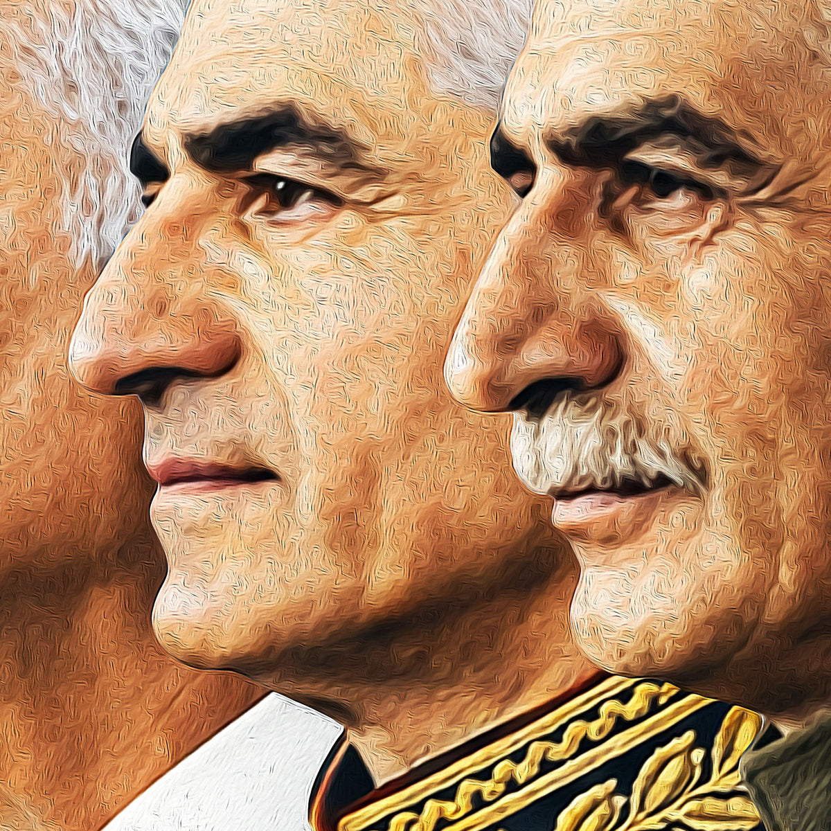 Pahlavi Royal Family — Three Generations Portrait Canvas