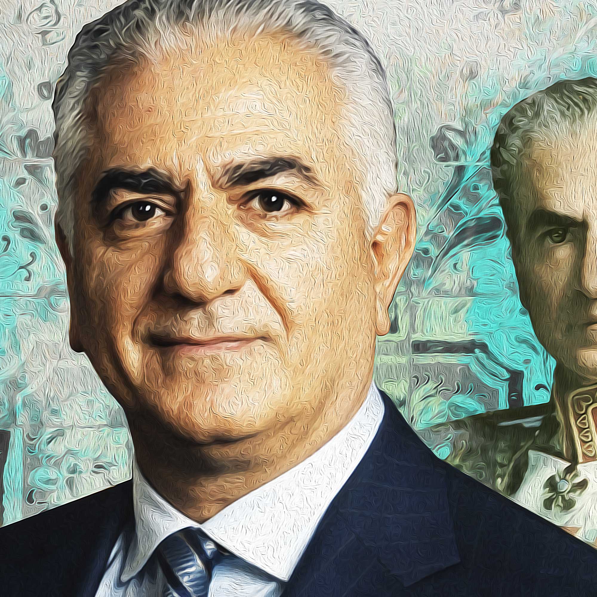 Pahlavi Royal Family — Persian Homeland Calligraphy Canvas