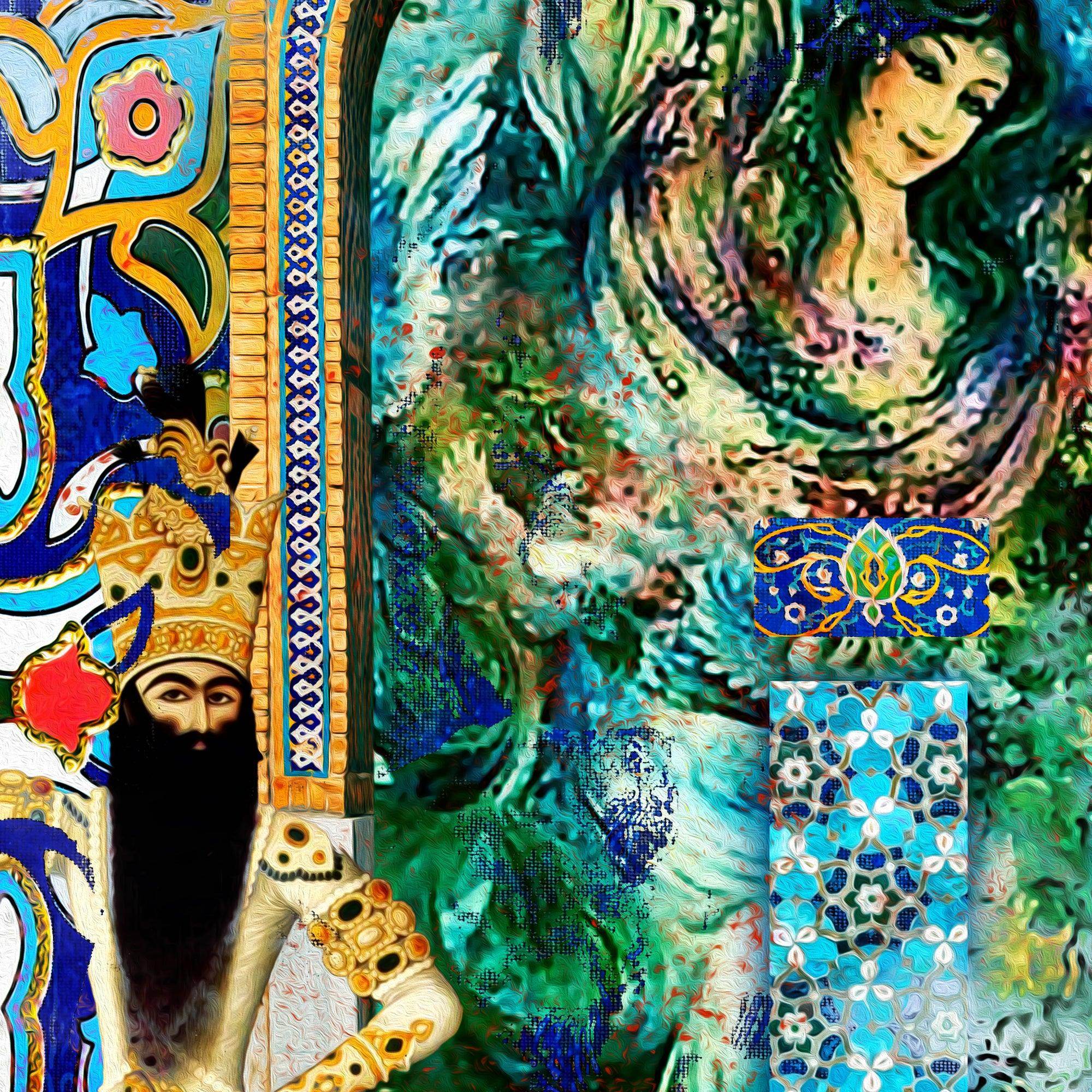 Persian miniatures on tiles (2 Piece) | Persian Wall Art | Persian Home Wall Decor - ORIAVI