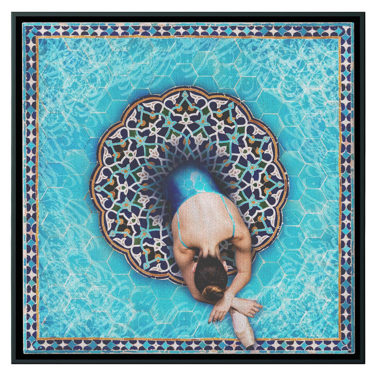 Sokhan e Eshgh - Sqare Framed Canvas - Persian Calligraphy - Wall Art - Iranian Gift - ORIAVI
