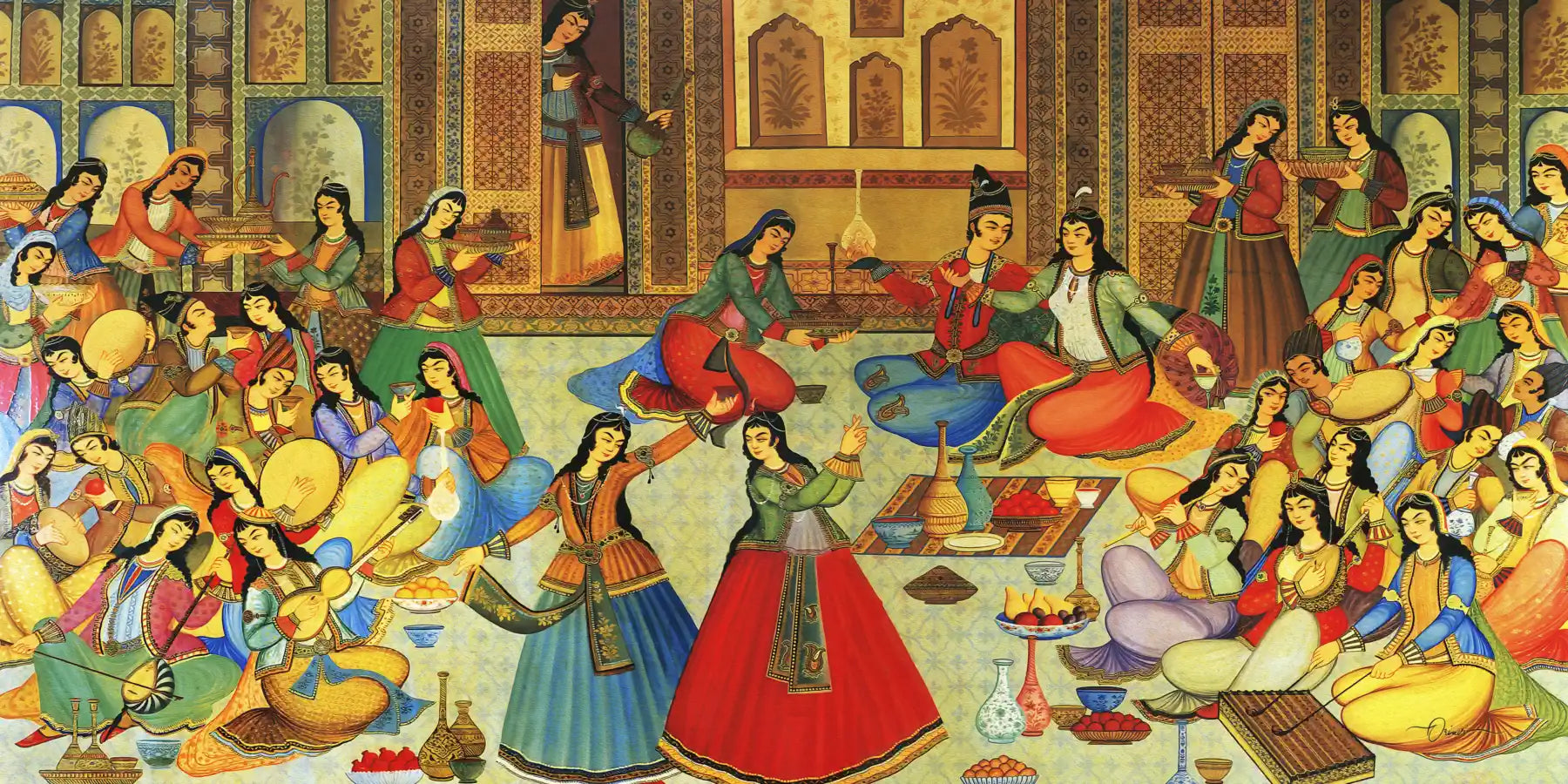 Bazm-o Raghs — Antique Persian Miniature Canvas