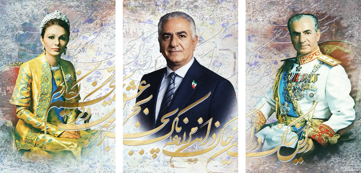Dar In Khak — Pahlavi Royal Family Rumi Canvas Triptych