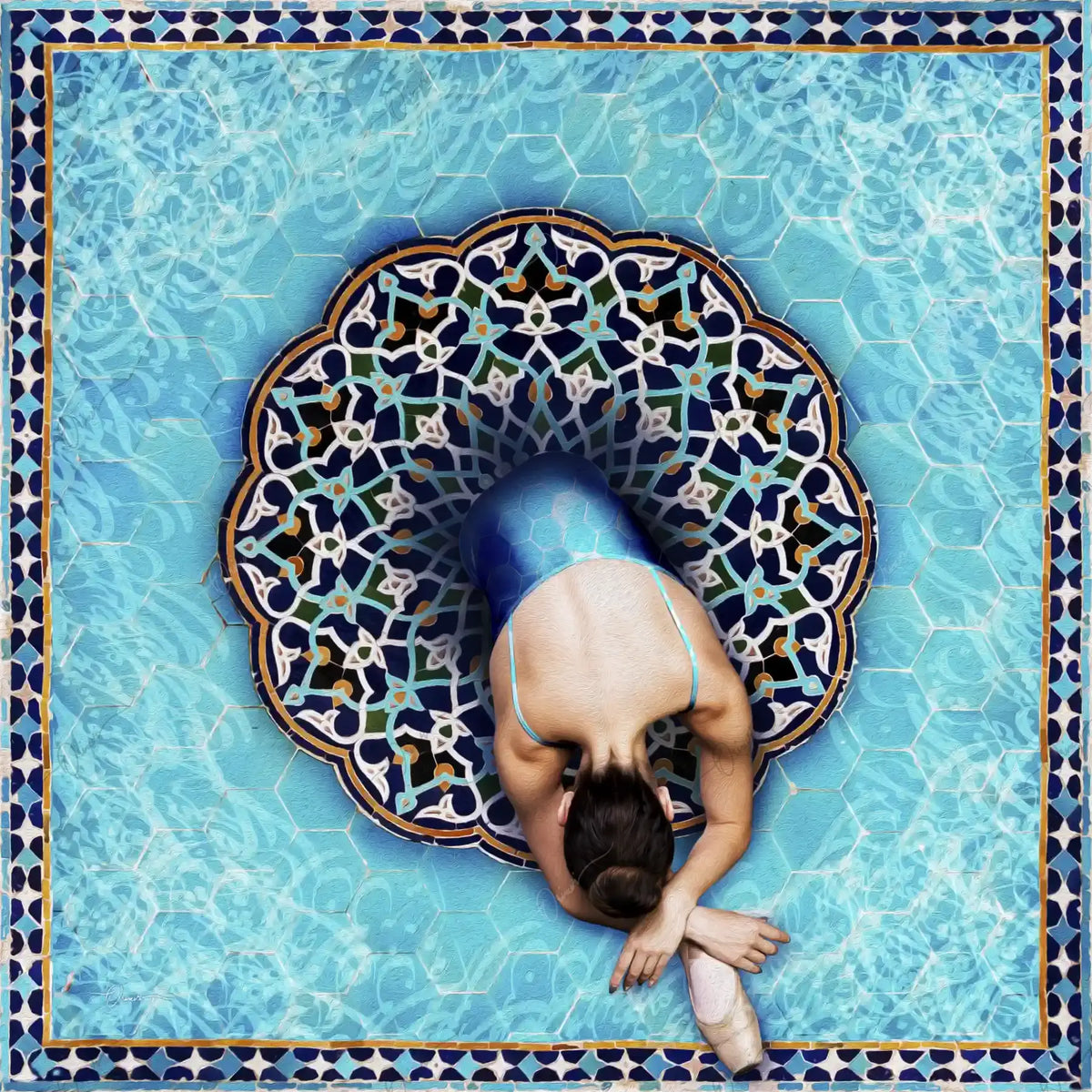 Voice of Love — Hafez Blue Ballet Calligraphy Canvas