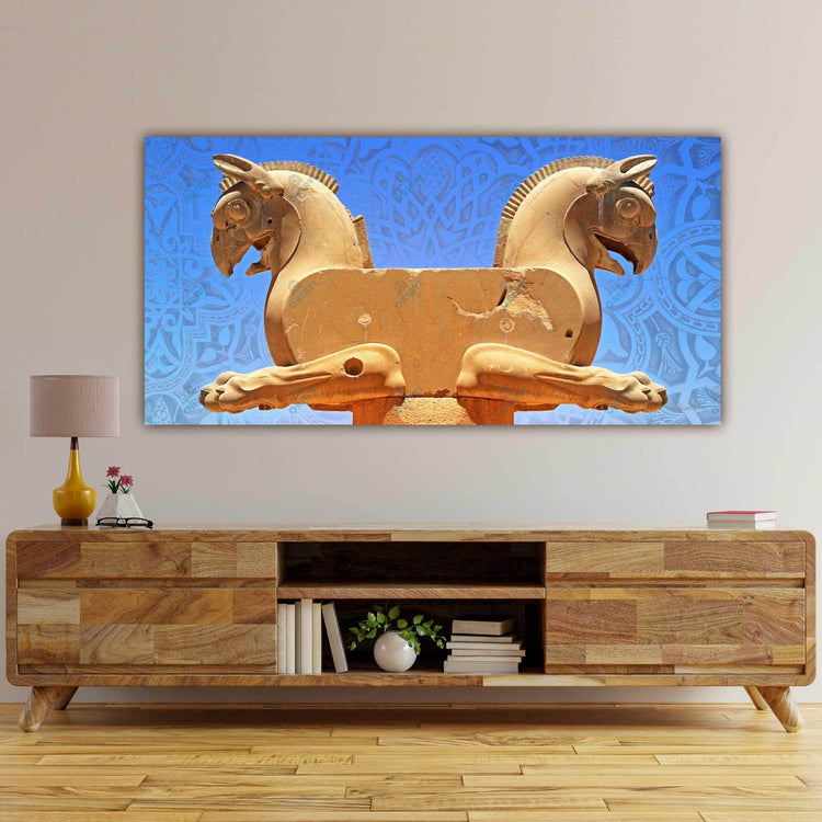 Huma Bird in Persepolis | Persian Wall Art | Iranian Wall Decor - ORIAVI