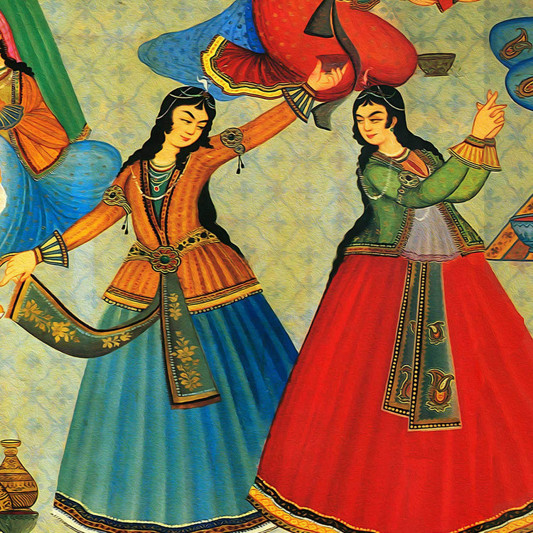 Bazm o Raghs - Antique Persian Miniature Wall Art | Iranian Wall Art - ORIAVI