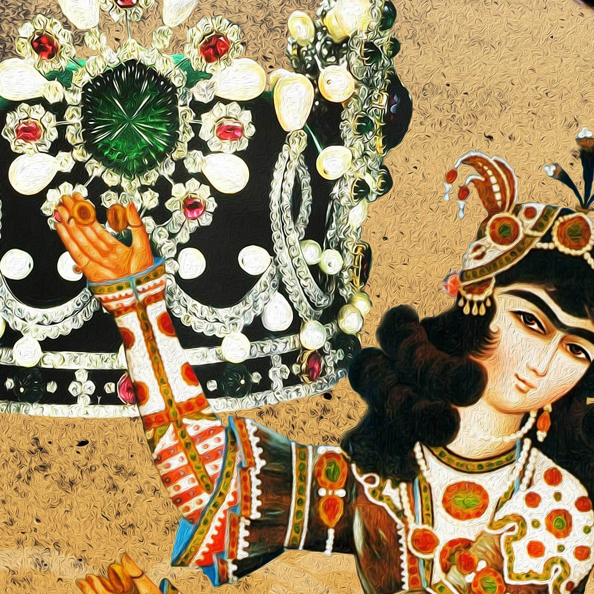 Bazm e Doostan -Pahlavi (2 Piece) | Persian Wall Art | Persian Home Wall Decor - ORIAVI