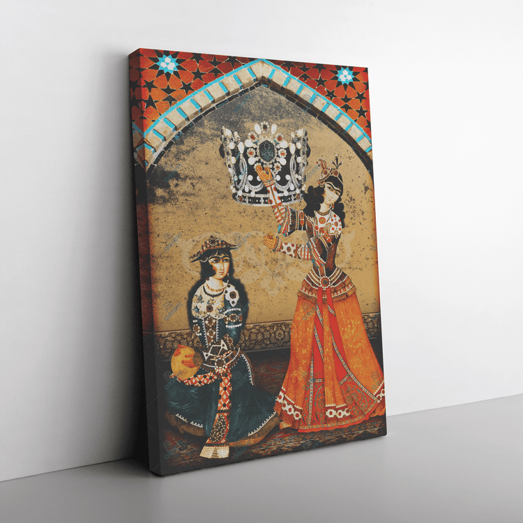Bazm e Doostan -Pahlavi (2 Piece) | Persian Wall Art | Persian Home Wall Decor - ORIAVI