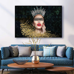 Majestic Essence — Gold Crown Persian Portrait Canvas