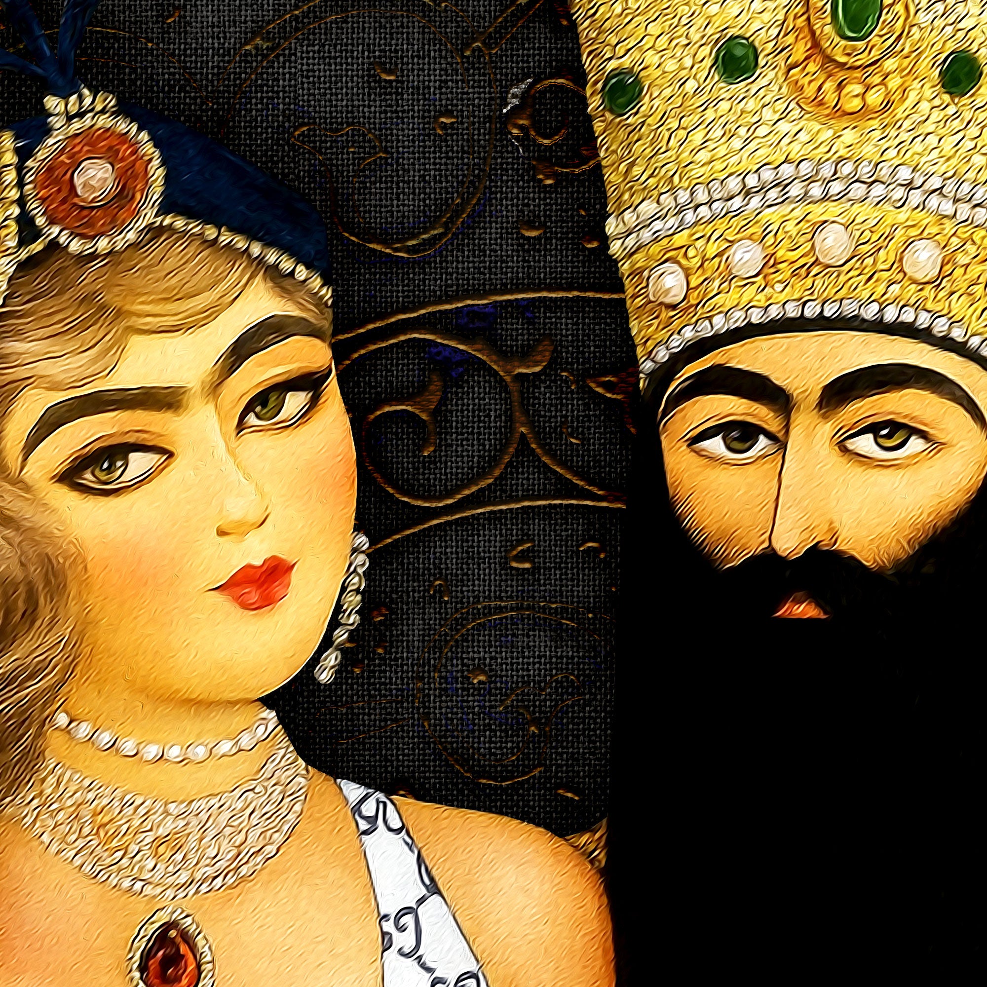 Modern Qajar Persian wall art, alternate artwork view 3