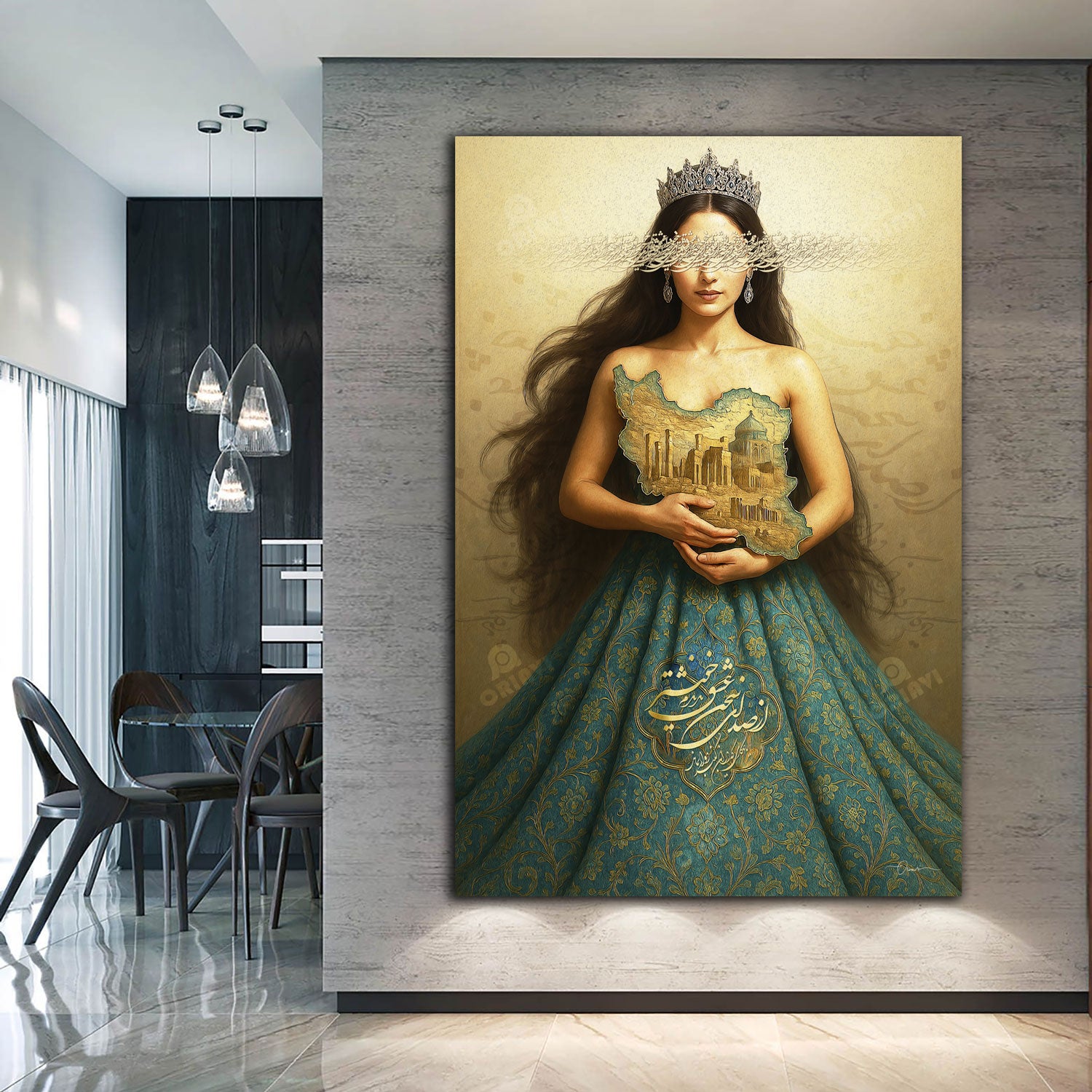 Sokhan-e Eshgh — Hafez Persian Queen Portrait Canvas