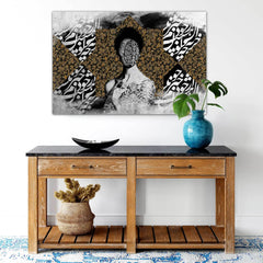 Essence of Self — Hafez Gold Monochrome Portrait Canvas