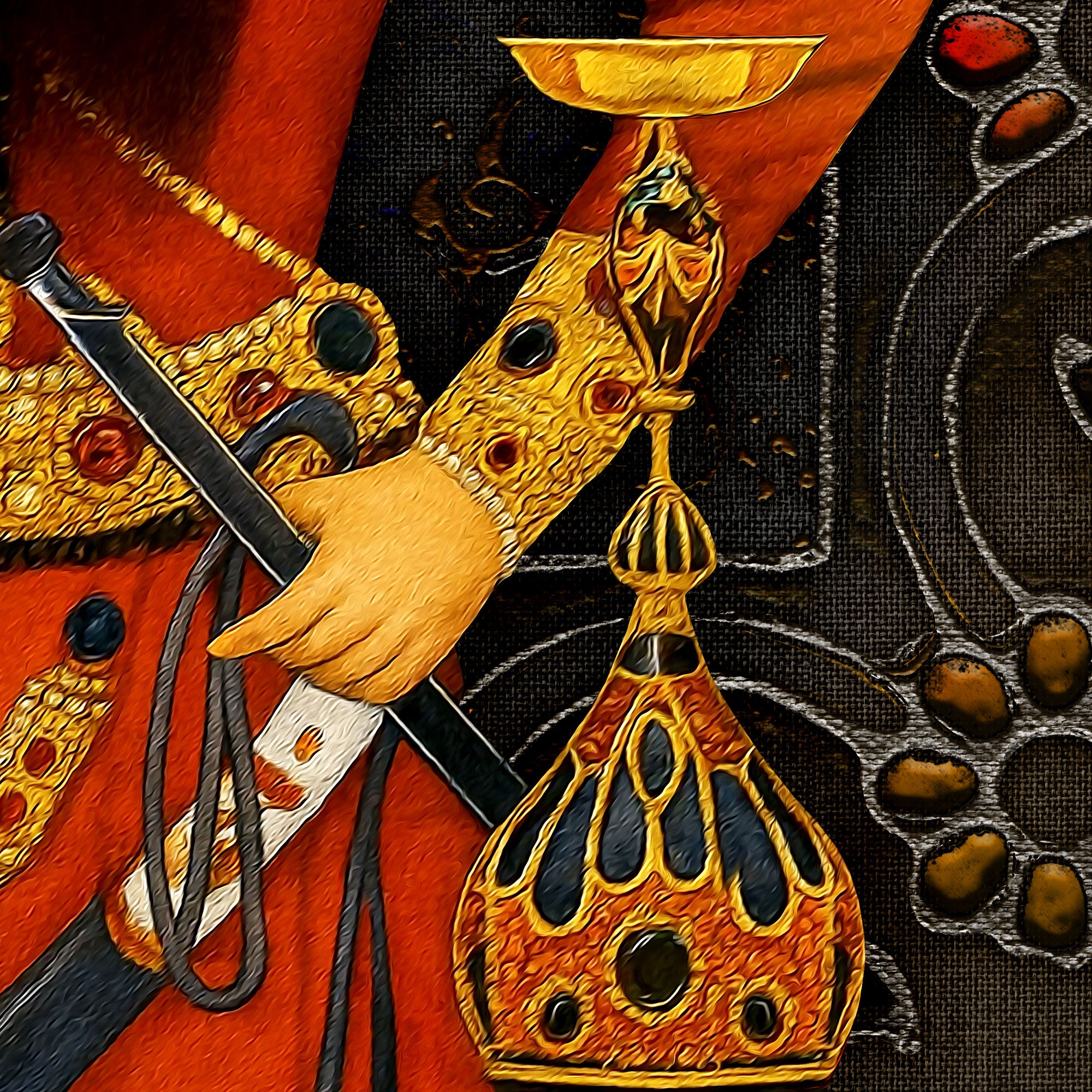 Modern Qajar Persian wall art, alternate artwork view 5