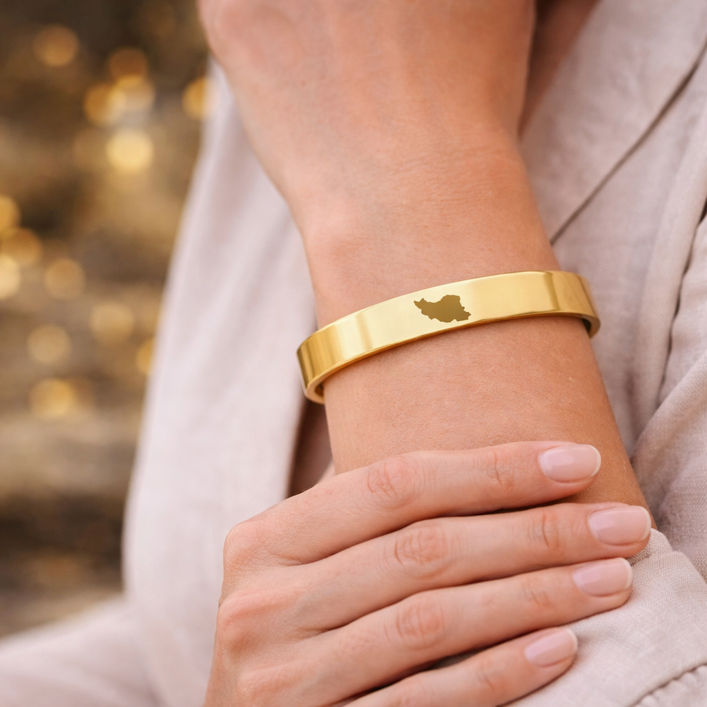 Iran Map cuff bracelet by ORIAVI