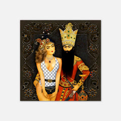 Modern Qajar — Persian Royal Couple Canvas