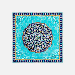Sokhan-e Eshgh — Hafez Turquoise Tile Calligraphy Canvas