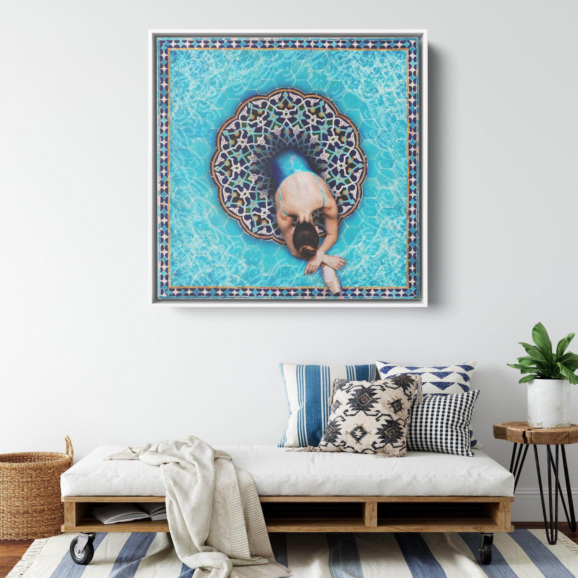 Sokhan e Eshgh - Sqare Framed Canvas - Persian Calligraphy - Wall Art - Iranian Gift - ORIAVI