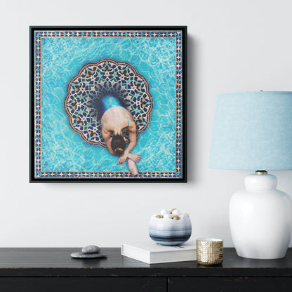 Sokhan e Eshgh - Sqare Framed Canvas - Persian Calligraphy - Wall Art - Iranian Gift - ORIAVI