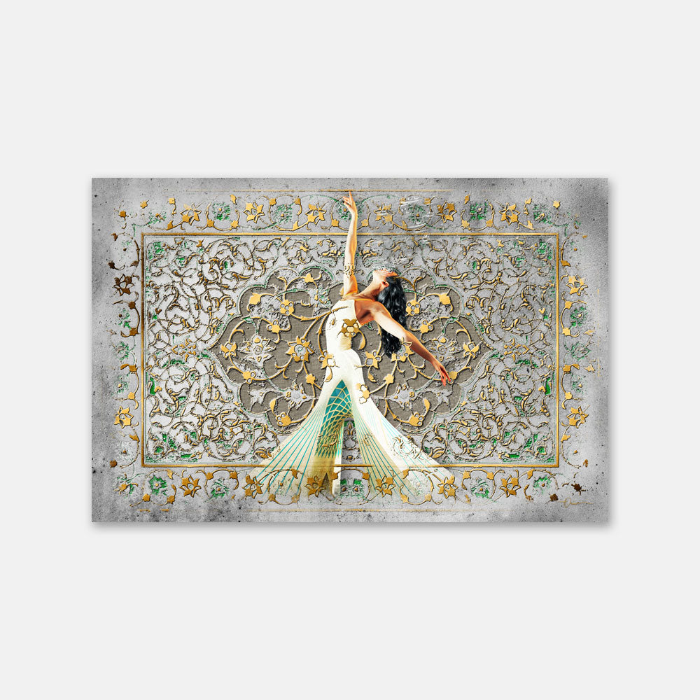 Woman, Life, Freedom — Gold Dancer Calligraphy Canvas