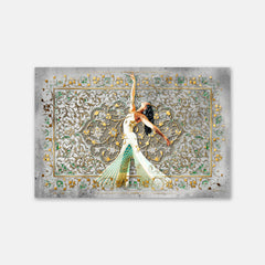 Woman, Life, Freedom — Gold Dancer Calligraphy Canvas