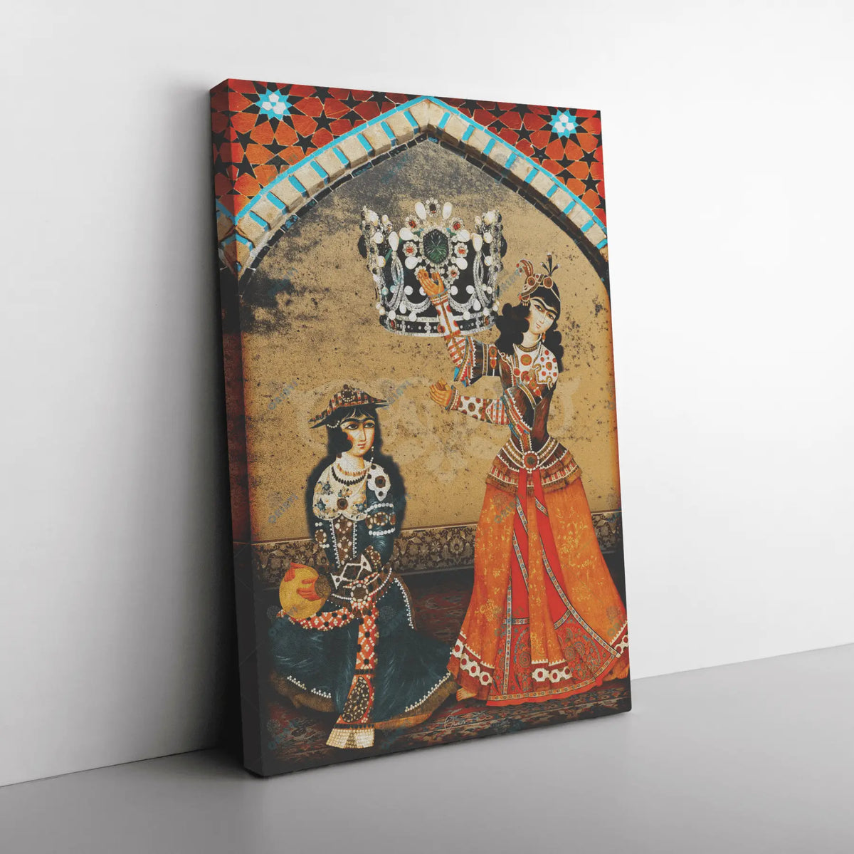 Bazm-e Doostan Persian canvas displayed in an interior setting, view 6