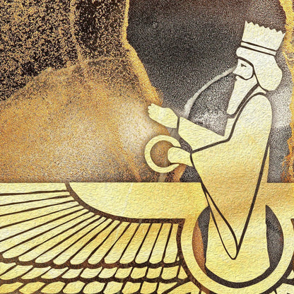 Faravahar Persian wall art, alternate artwork view 2