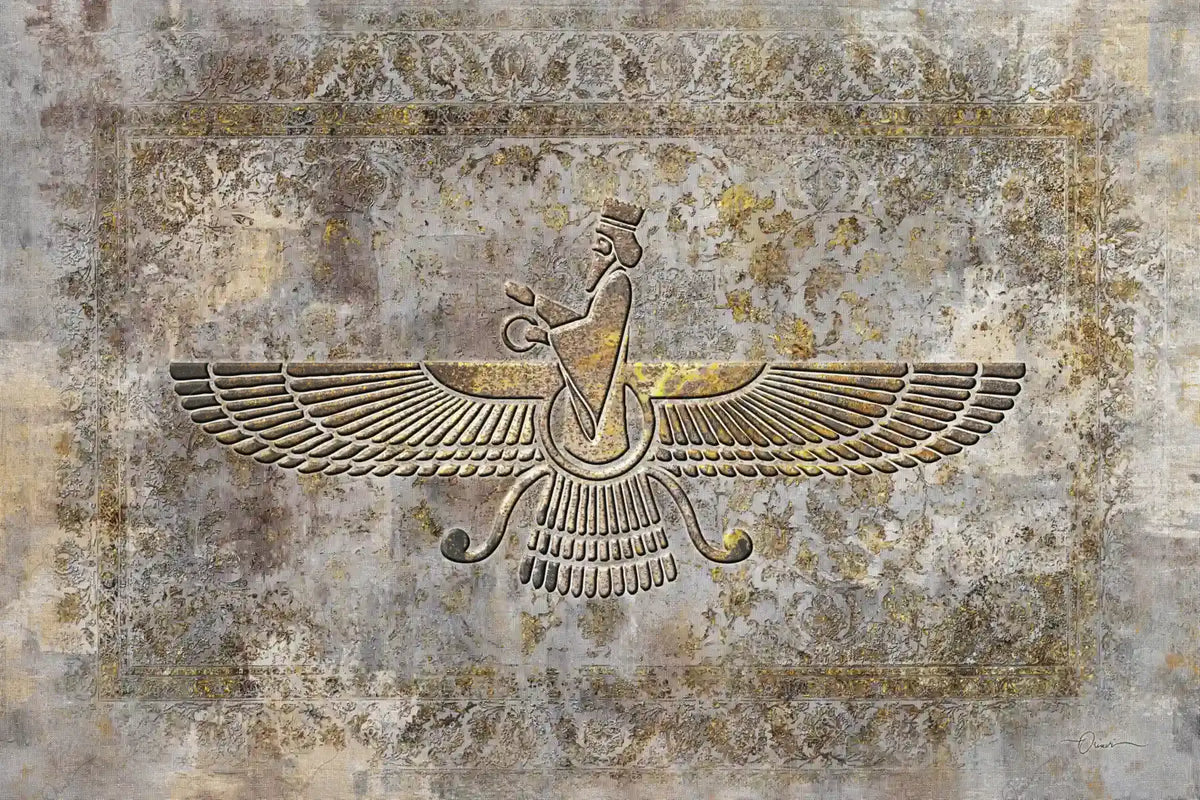Faravahar — Gold Persian Heritage Canvas Art