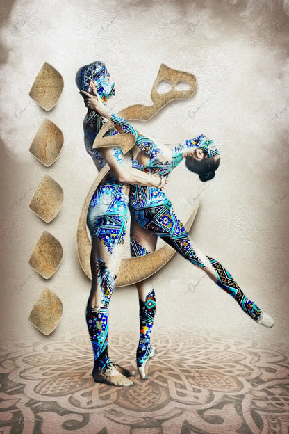 Hich — Gray Dancer Persian Calligraphy Canvas