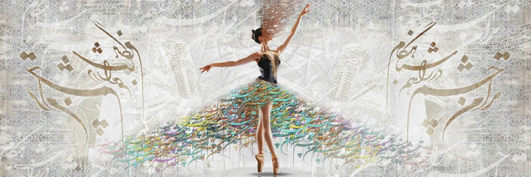 I Am Waiting for You — Nima Yushij White Dancer Canvas