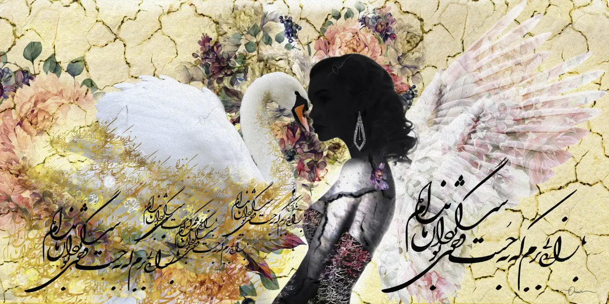 In Search of You — Winged Persian Woman Panoramic Canvas