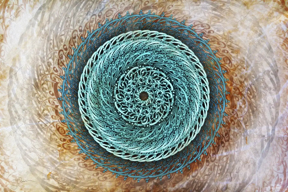 My Coquettish Mistress — Hafez Turquoise Mandala Canvas