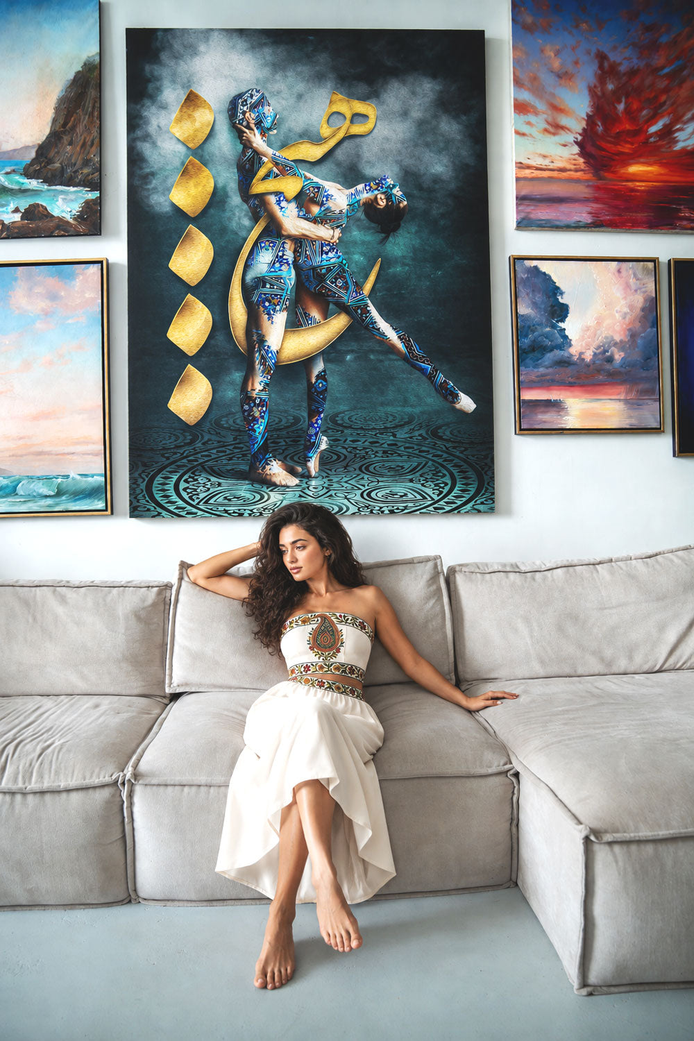 Dance Is My Desire — Gold Dancer Persian Calligraphy Canvas