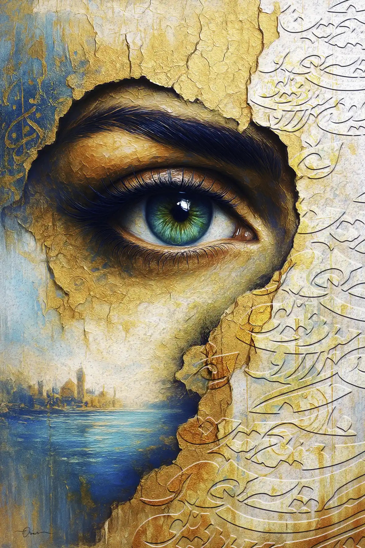 Ensanam Arezoust — Rumi Eye Persian Calligraphy Canvas