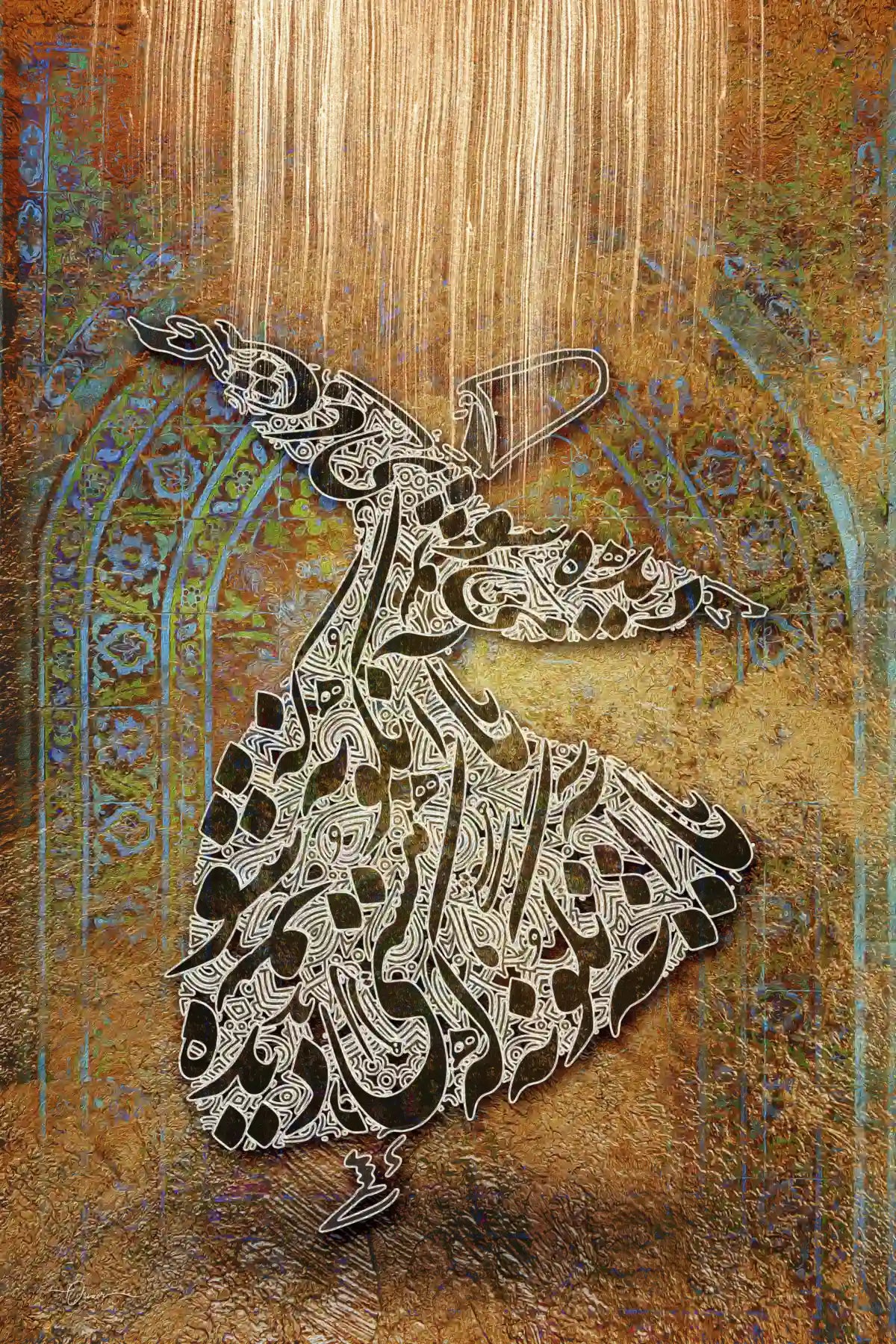 Be Yourself — Rumi Persian Calligraphy Dancer Canvas