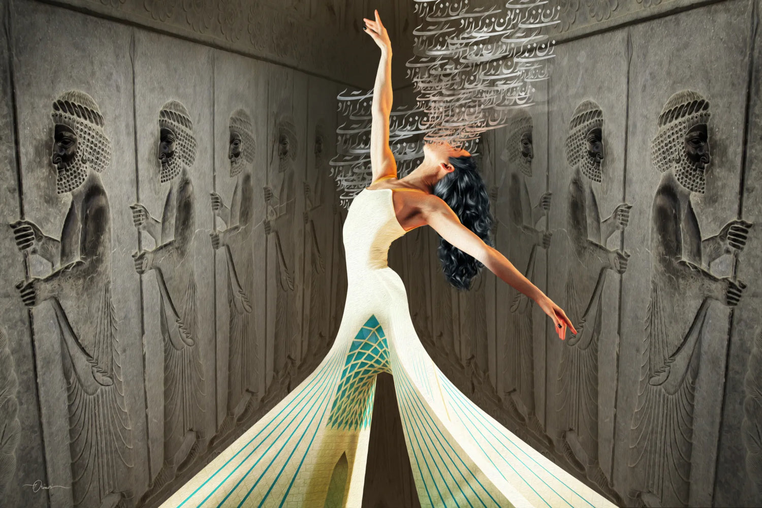 Woman, Life, Freedom — Azadi Tower Persian Dancer Canvas