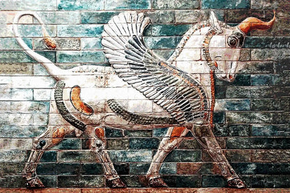 Unicorn from Apadana — Persian Heritage Relief Canvas
