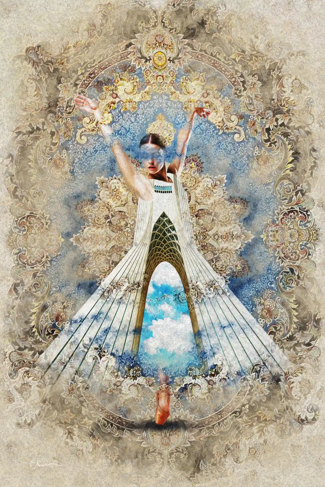 Dance and Freedom — Persian Dancer Portrait Canvas