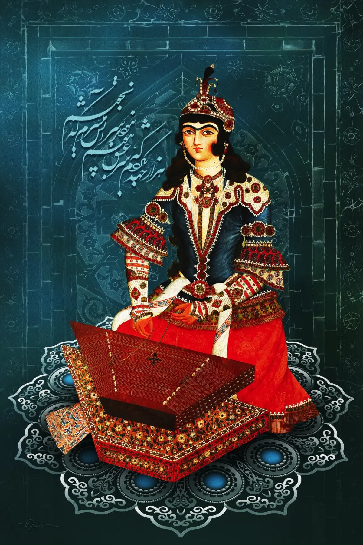 The Secret of Love — Saadi Qajar Woman Persian Canvas