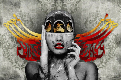 Nothing for Nothing — Rumi Winged Persian Portrait Canvas