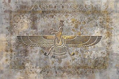 Faravahar — Gold Persian Heritage Canvas Art