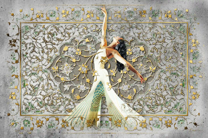 Woman, Life, Freedom — Gold Dancer Calligraphy Canvas