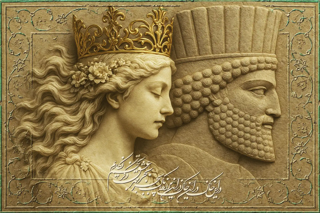 Be Joz Eshgh Nakarim — Rumi Persian Heritage Relief Canvas