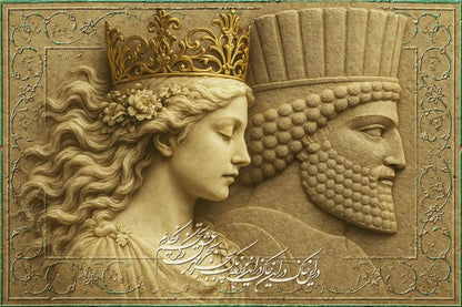 Be Joz Eshgh Nakarim — Rumi Persian Heritage Relief Canvas