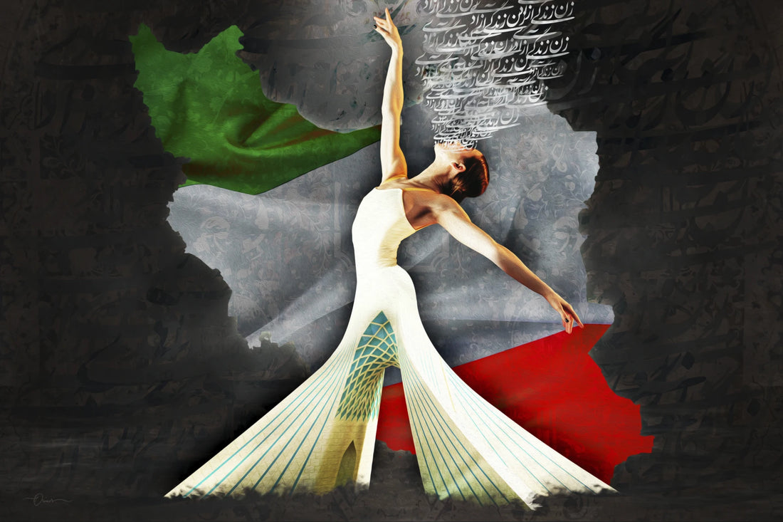 Woman, Life, Freedom — Iran Flag Persian Dancer Canvas