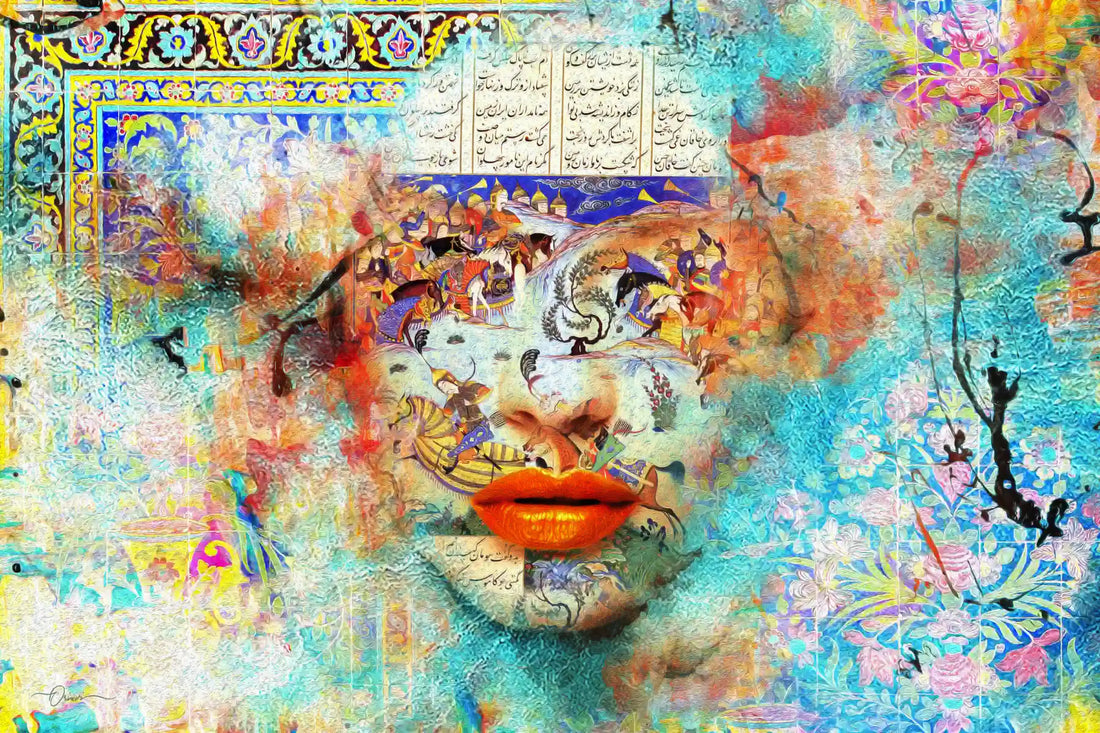 Dance of Colors — Shahnameh Abstract Persian Canvas