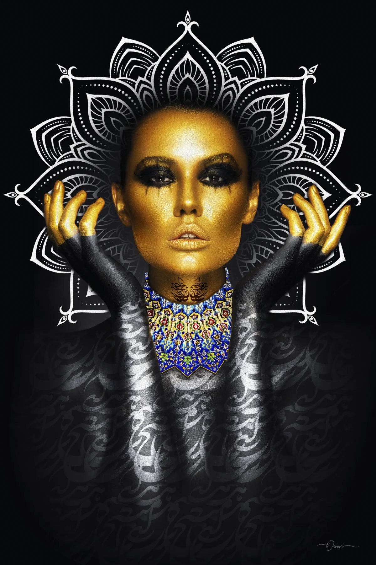Nothing for Nothing — Gold Mask Persian Portrait Canvas
